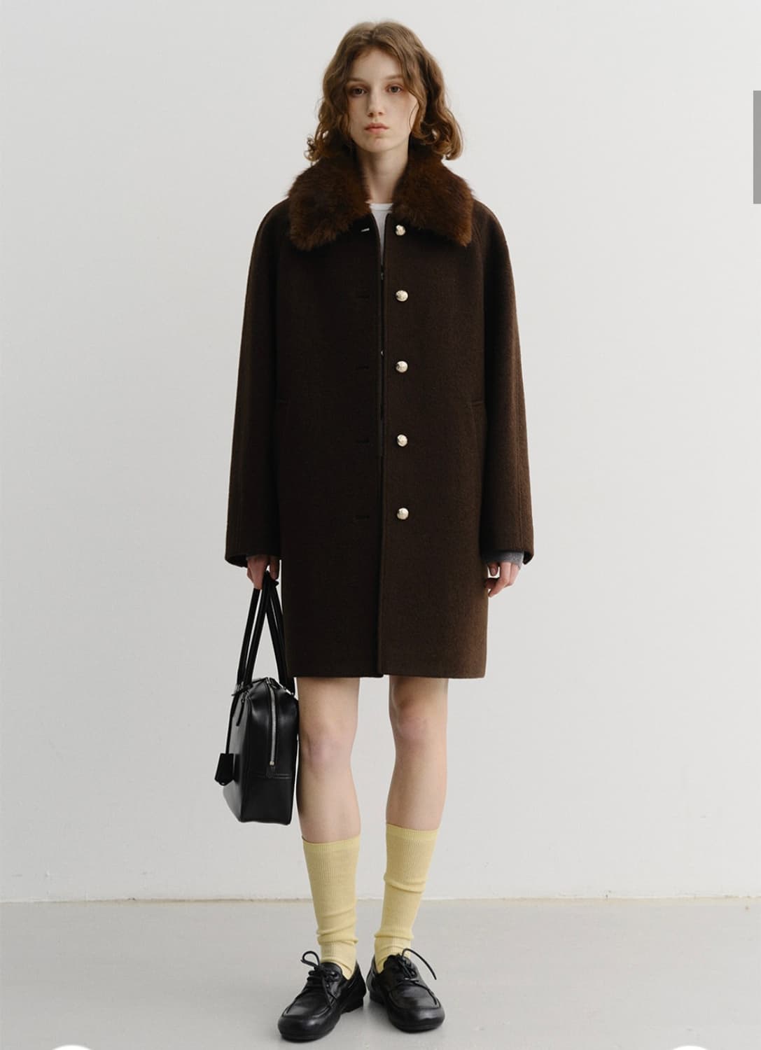 25FW 던스트 부클 울 하프코트 브라운 상품이미지1