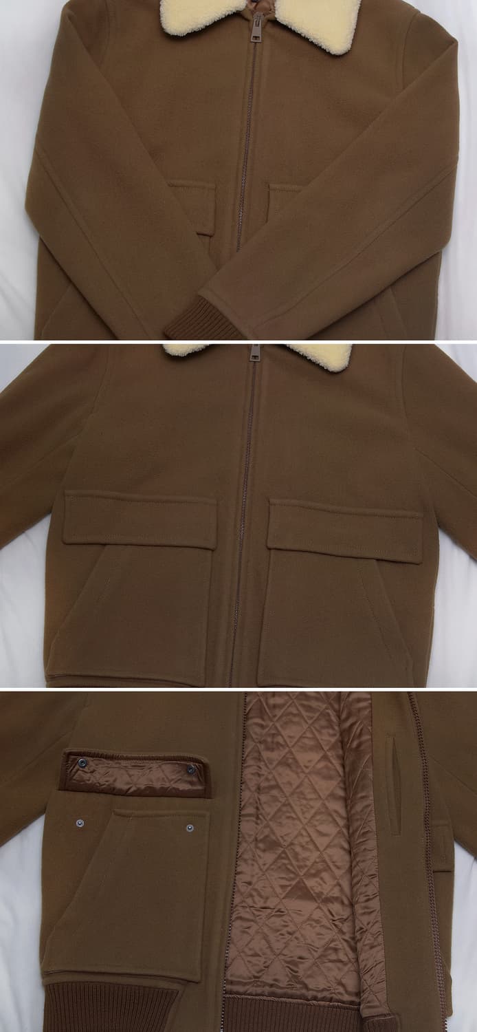 아페쎄 (a.p.c) 브론즈 시어링 집업 봄버 울자켓 (M / 100) 상품이미지6