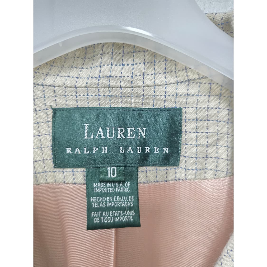 폴로 랄프로렌 여성 린넨 체크 자켓 L 상품이미지2