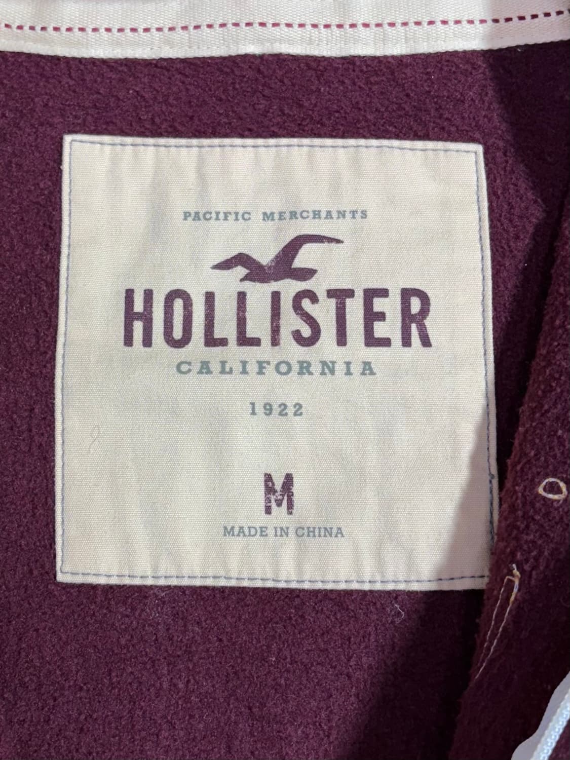 홀리스터 버건디 빅로고 후드집업  상품이미지6