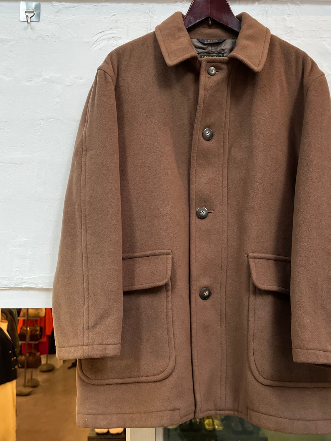 Chaps Ralph Lauren 브라운 클래식 울 하프 코트 M 상품이미지4