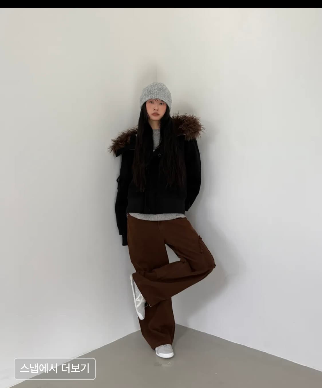 밀로우먼 버튼 플라이트 울 파카 [블랙] 상품이미지3