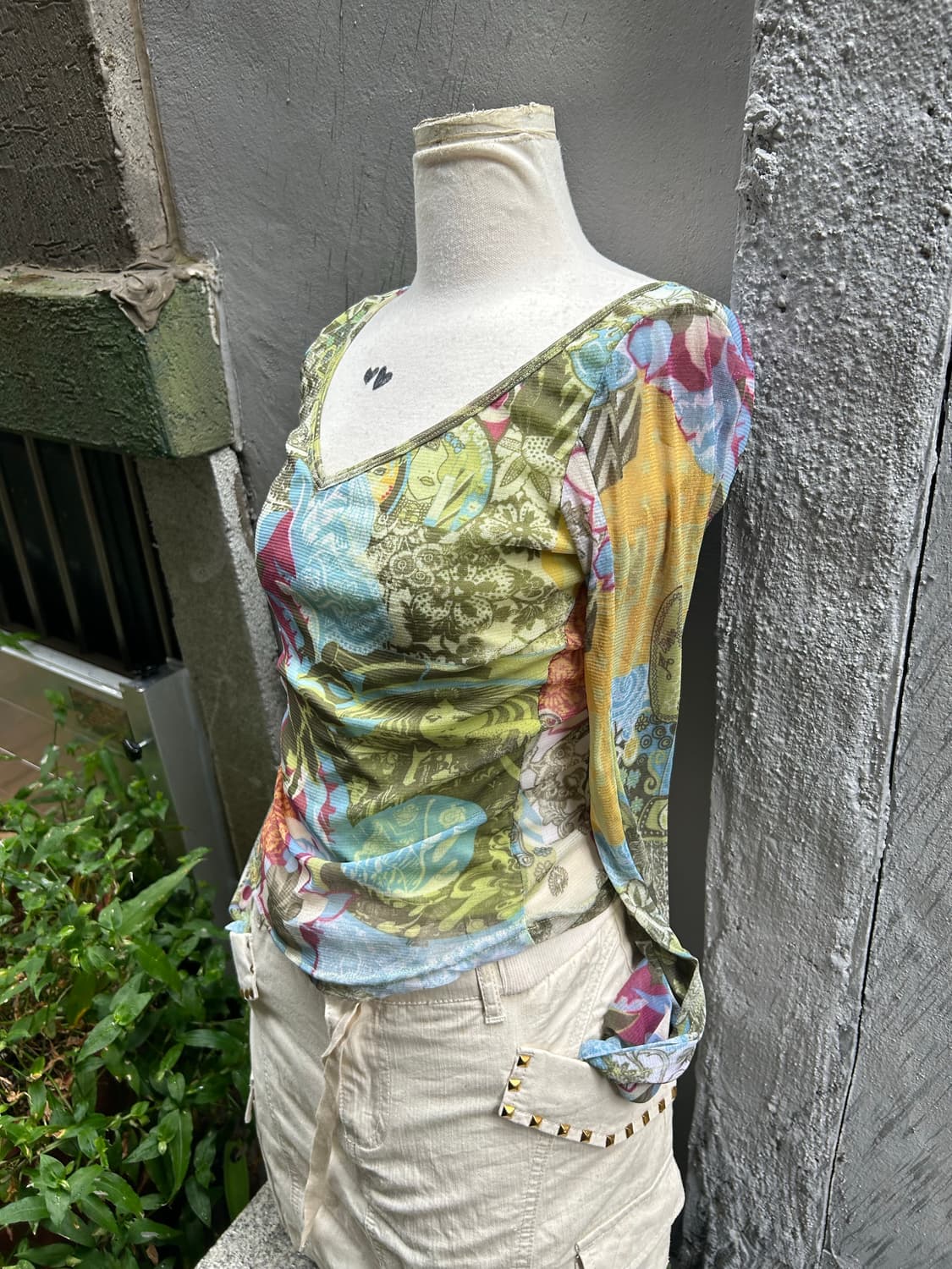 *rare* Jpn 00s 오리엔탈 메쉬 롱슬리브  상품이미지1