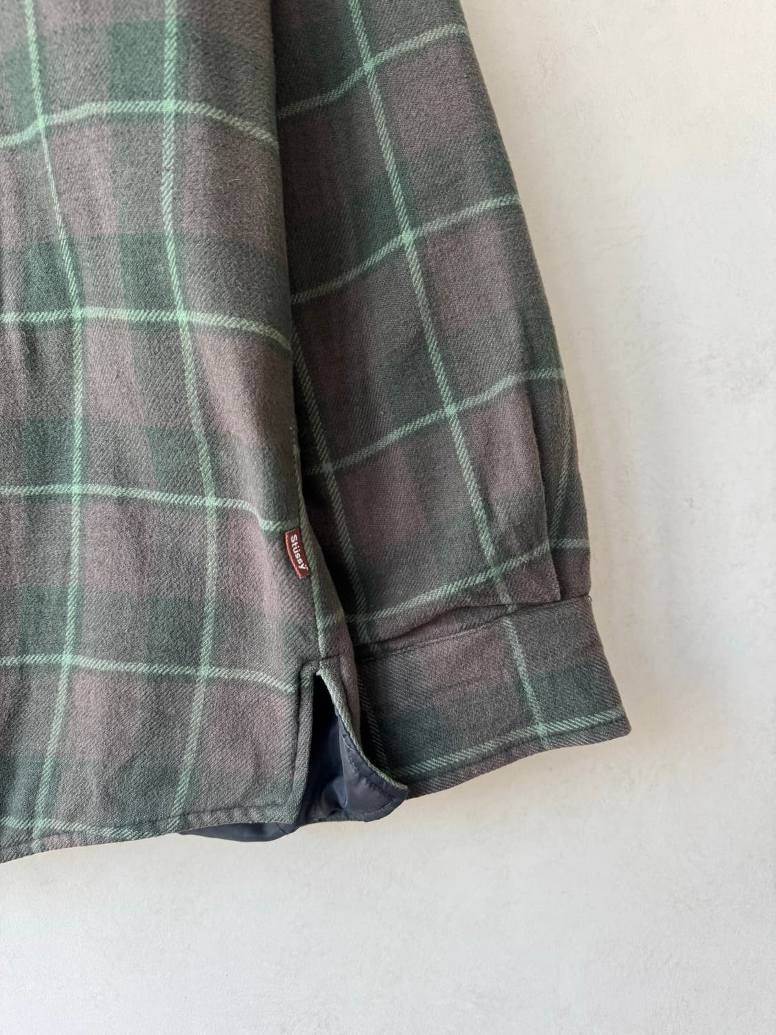 00s 스투시 라인 체크 셔츠 자켓 상품이미지4