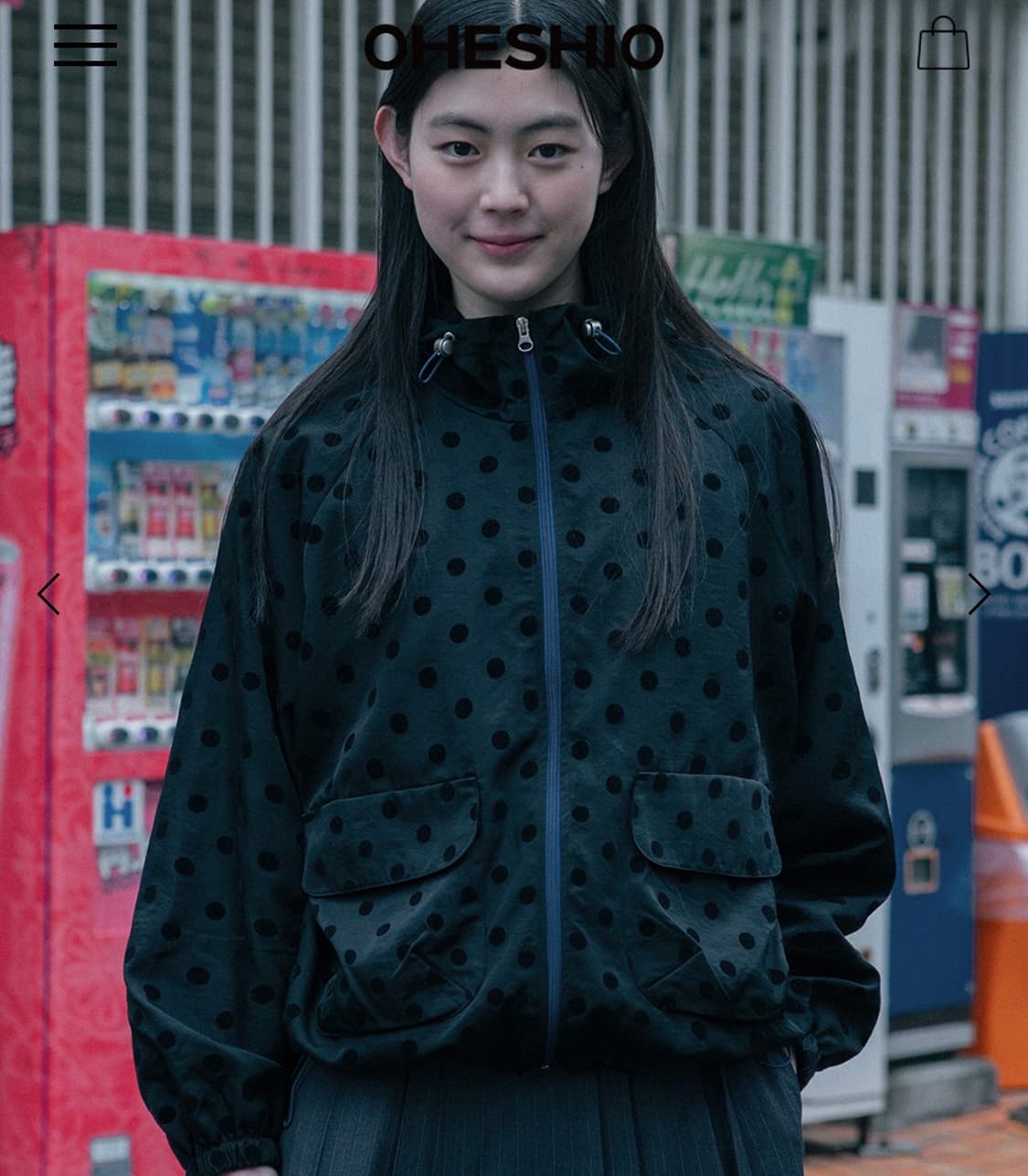 도트 프릴 후디드 윈드브레이커 점퍼 상품이미지1