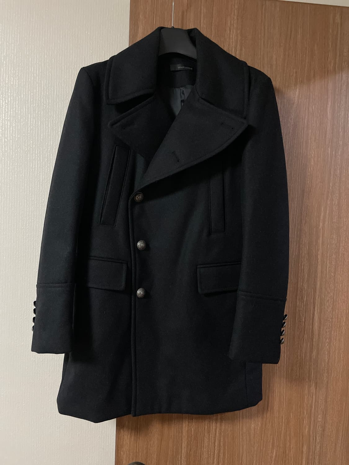 SOLID HOMME 솔리드 옴므 웨스턴 무드 싱글 울 코트 블랙 상품이미지1