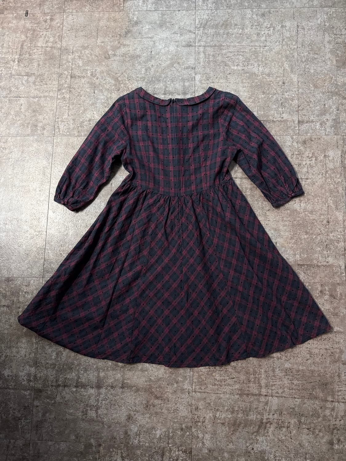 미니 버튼 가디건 체크 도트 패턴 원피스 2pcs SET 상품이미지9