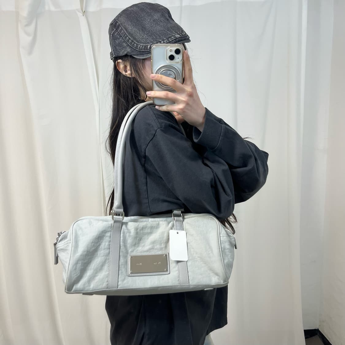 Matin Kim Grey Nylon Shoulder Bag 상품이미지2