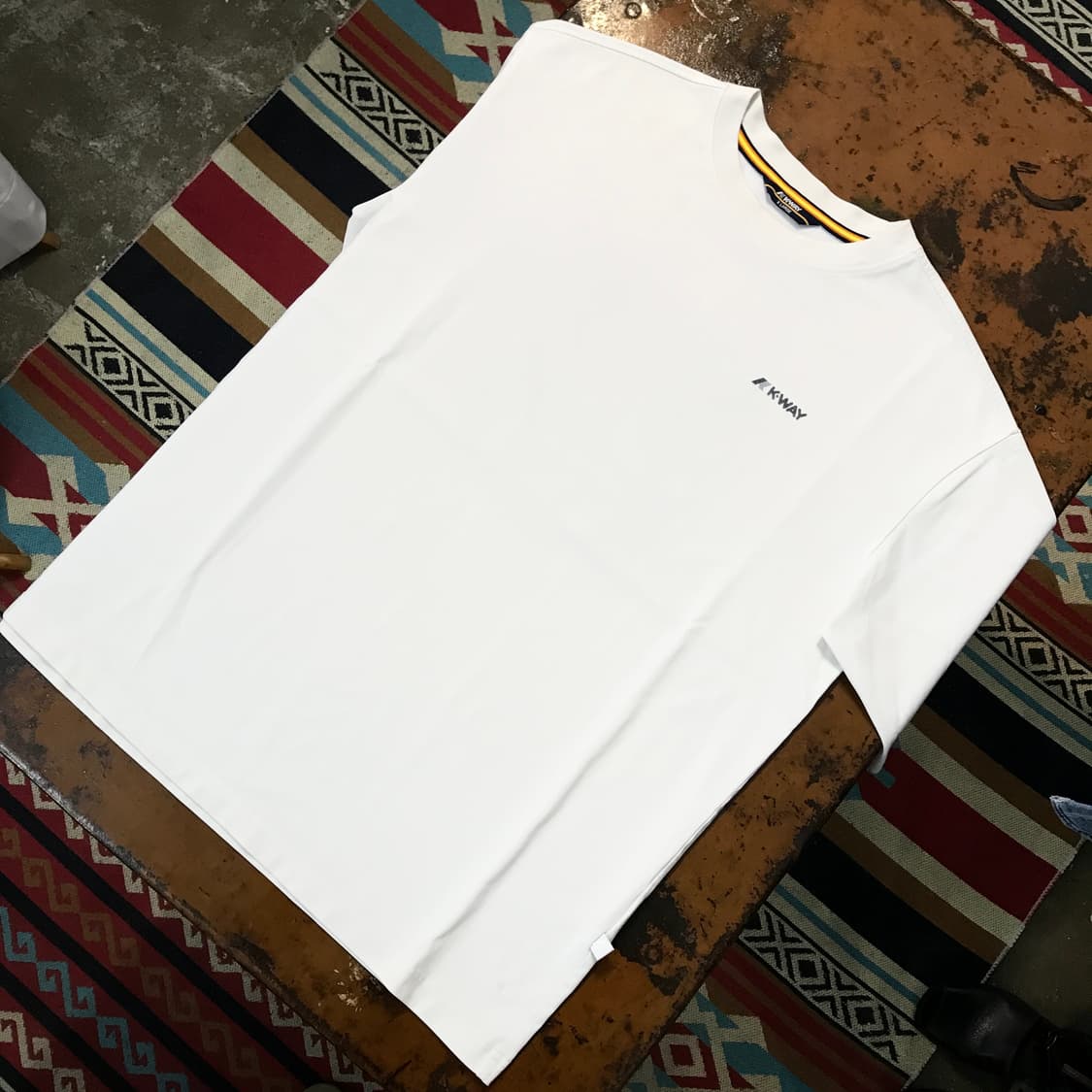 K way 까웨 백프린팅 화이트 숏 슬리브 남성 105 110 사이즈 상품이미지2