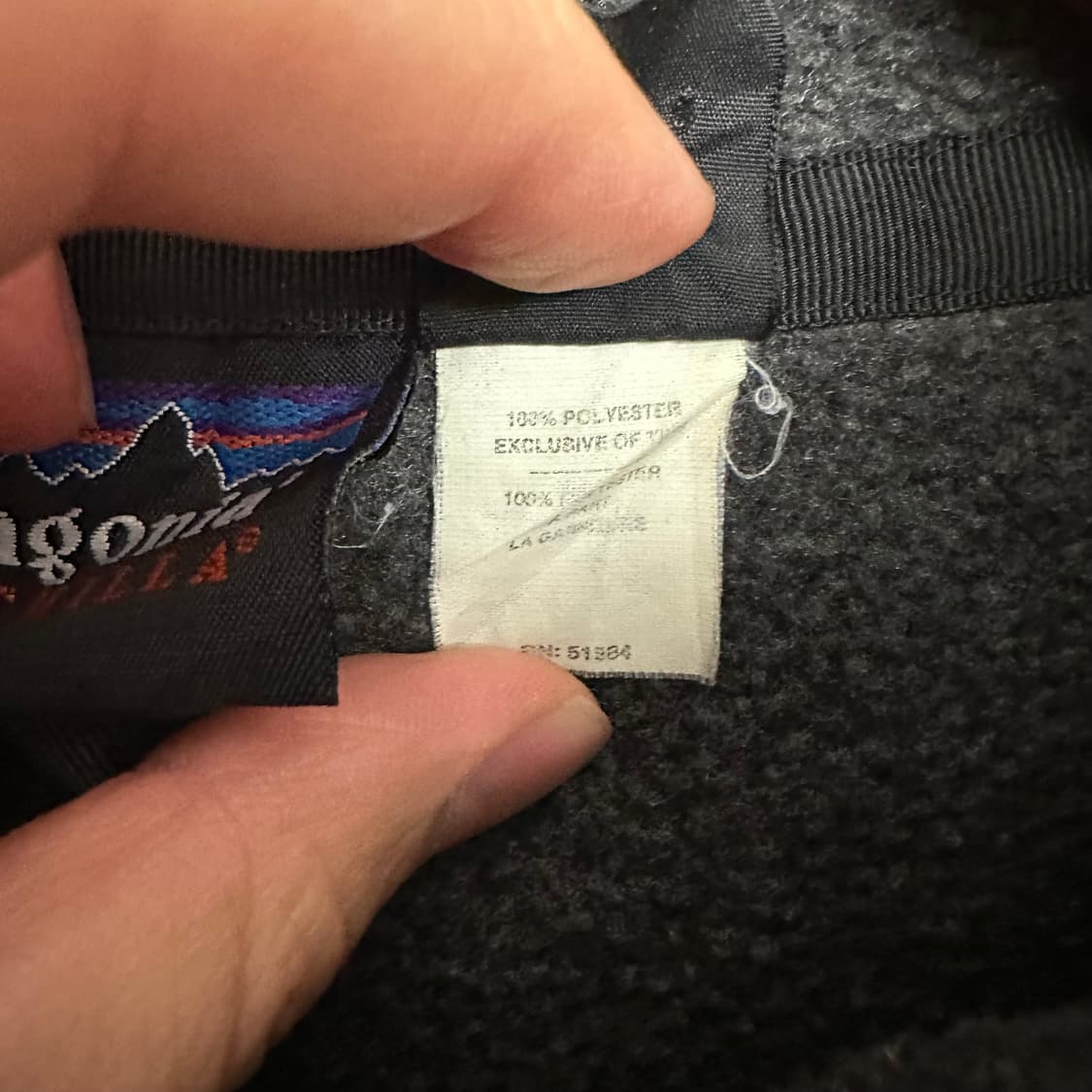 90‘s 파타고니아 신칠라 스냅티 ’차콜/블랙‘ 상품이미지4