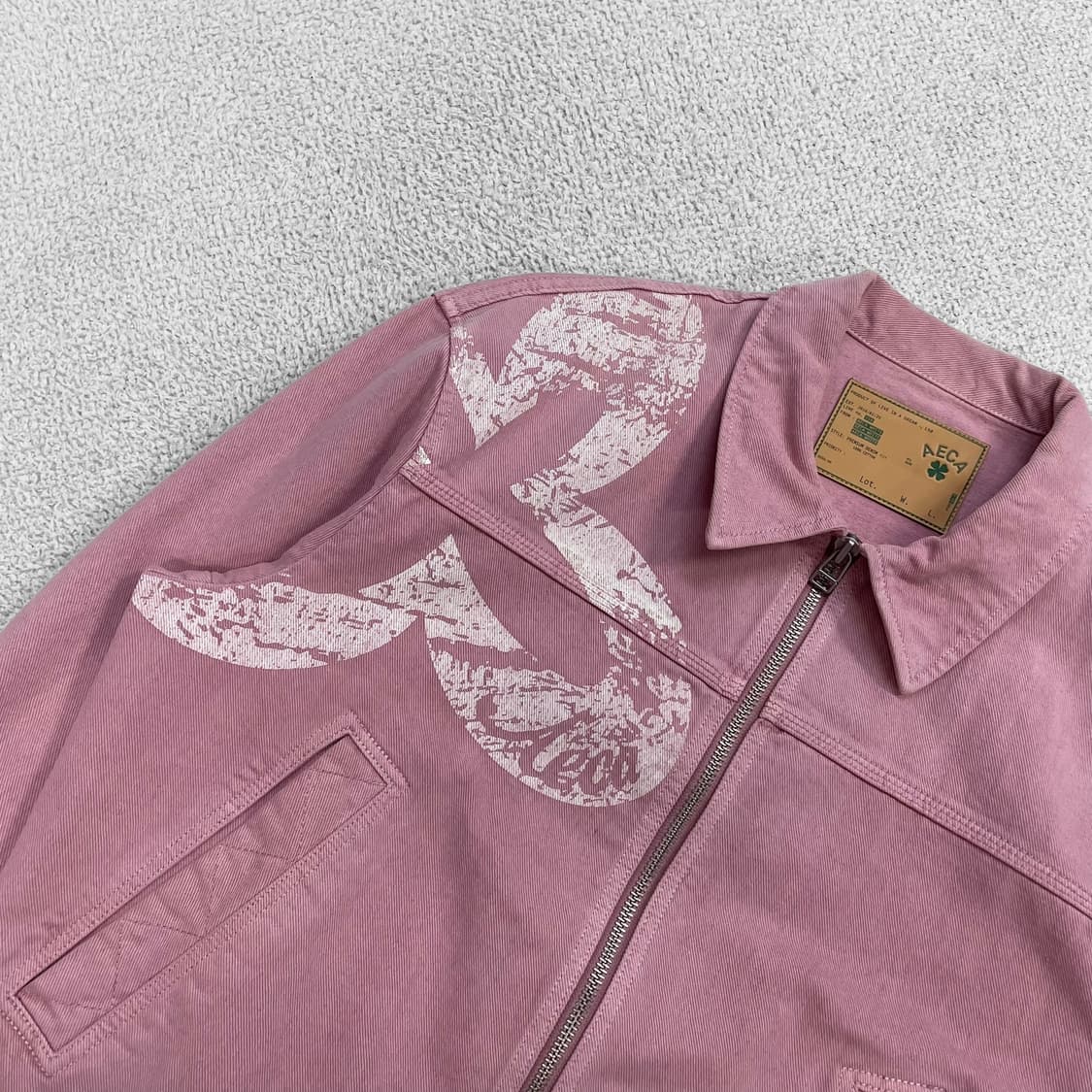 에이카 화이트 Aeca 캔버스 코튼 자켓 핑크 상품이미지3