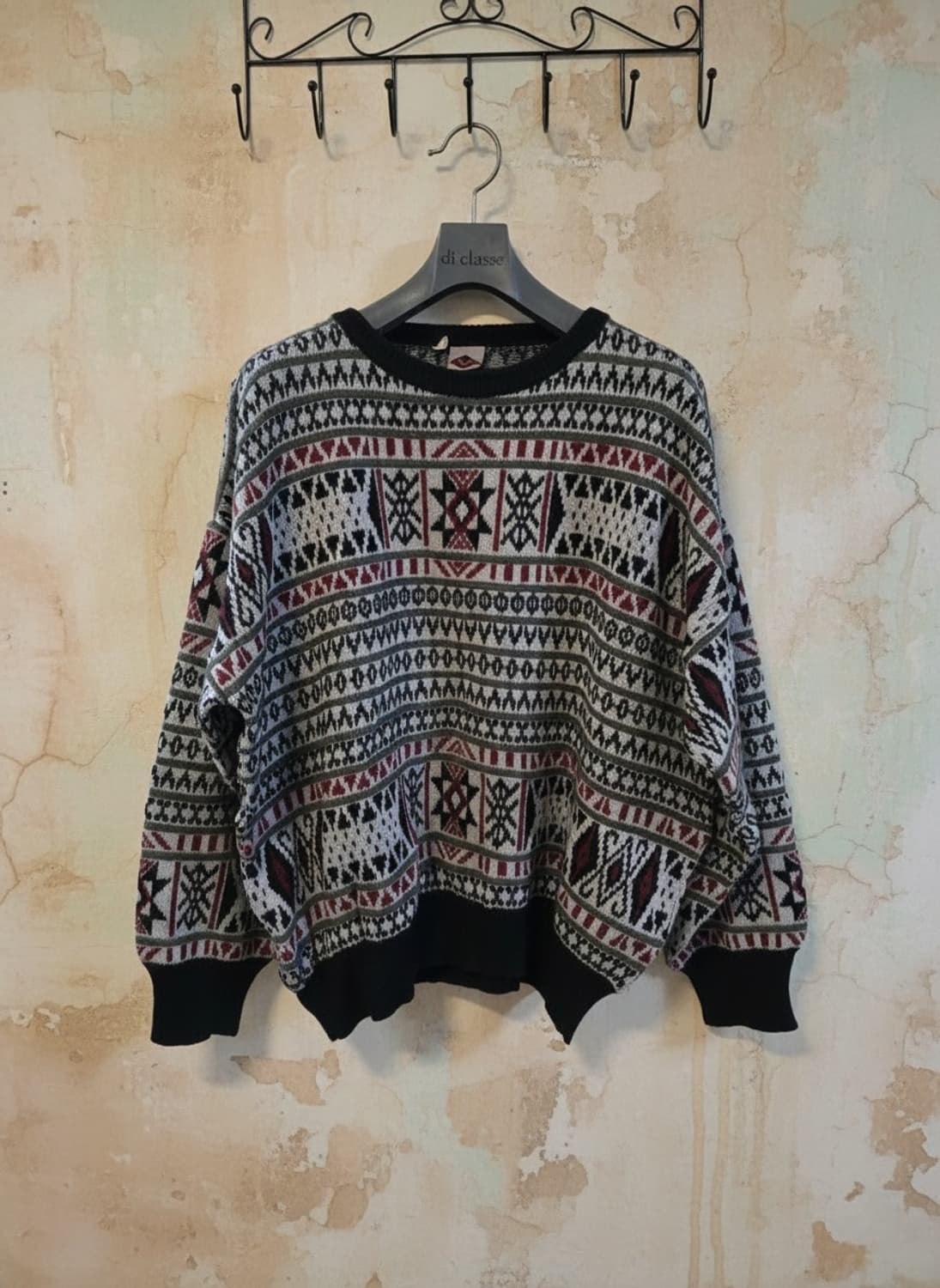 유럽 빈티지 패턴 니트 스웨터 상품이미지1