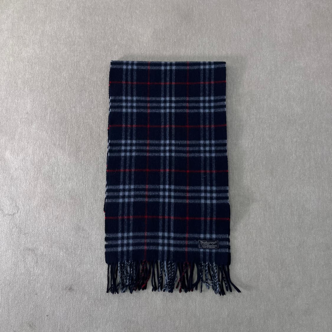 버버리 노바체크 램스울 네이비 머플러  상품이미지2