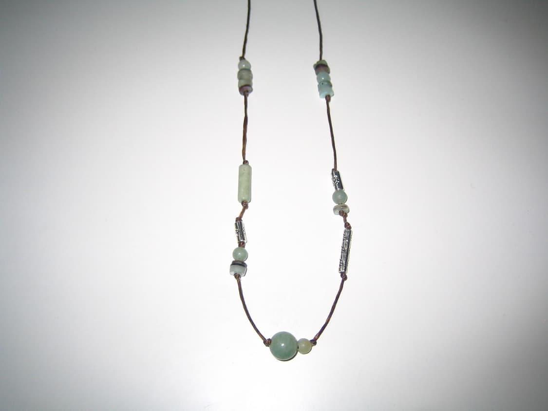 Greenish silver-cross necklace 핸드메이드목걸이 상품이미지1