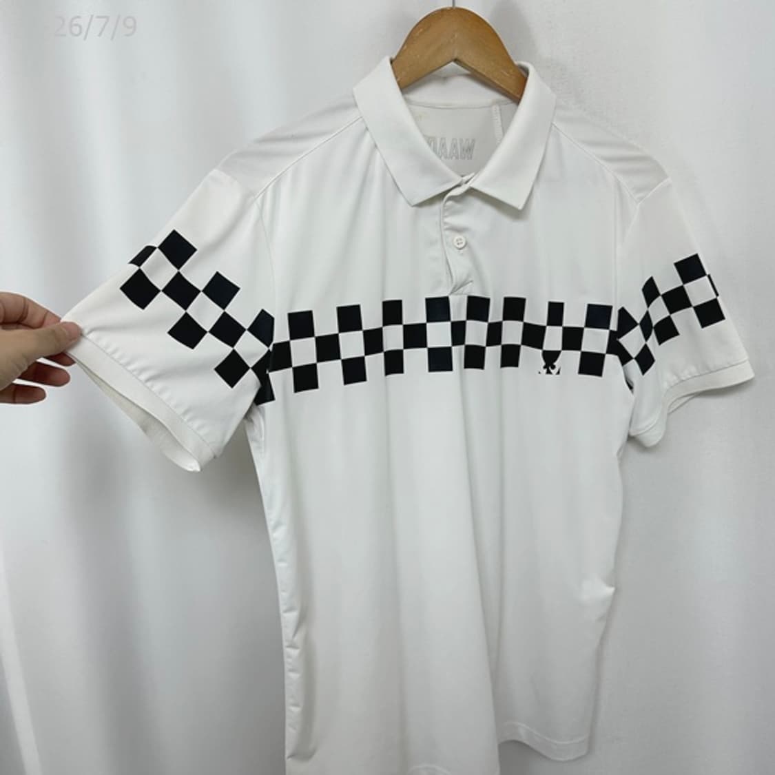 왁 남자 골프 스판 카라 반팔티 1 화이트 (실측100) 상품이미지6