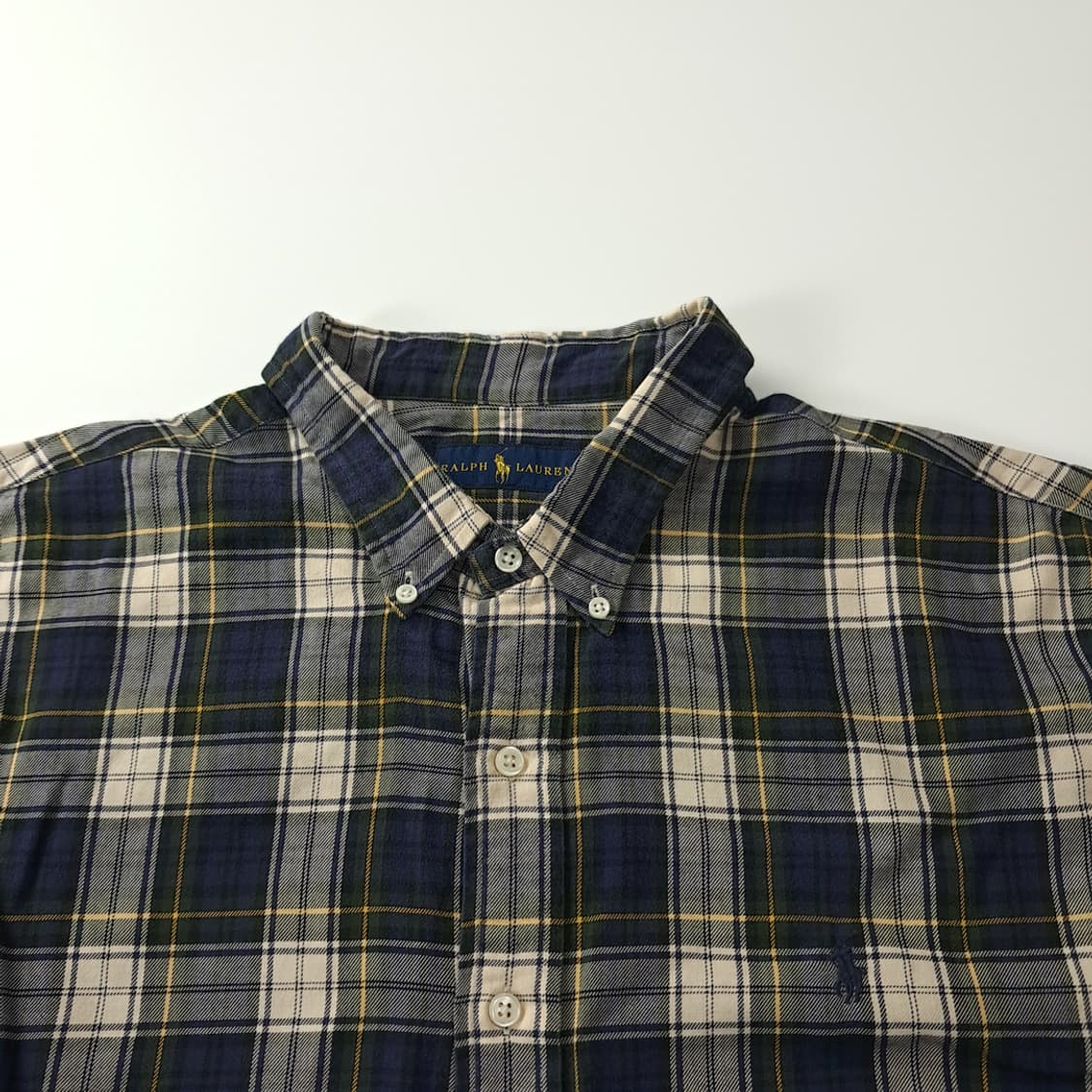 CK407 2XL 폴로 90s 클래식 타탄체크 네이비 셔츠 남방 상품이미지2