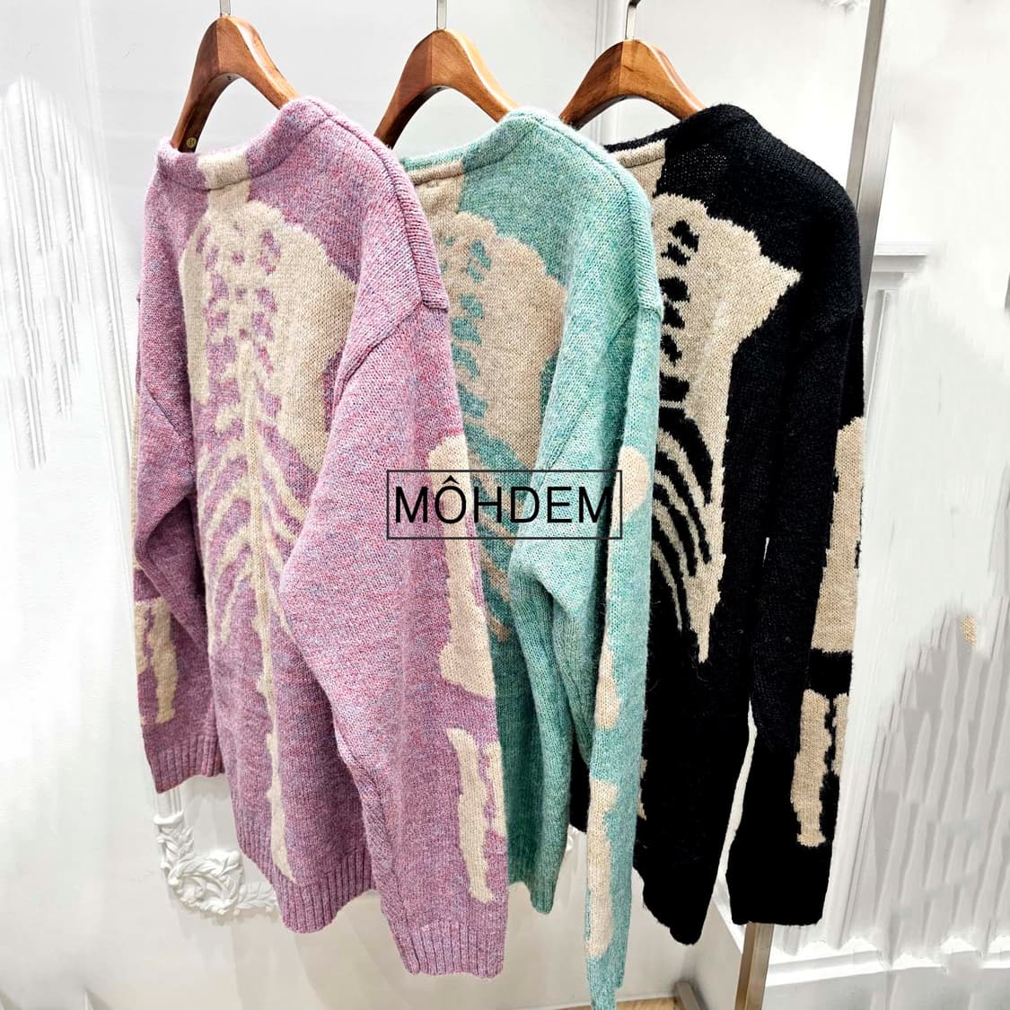 [premium] 본 스컬 가디건 블랙 상품이미지4