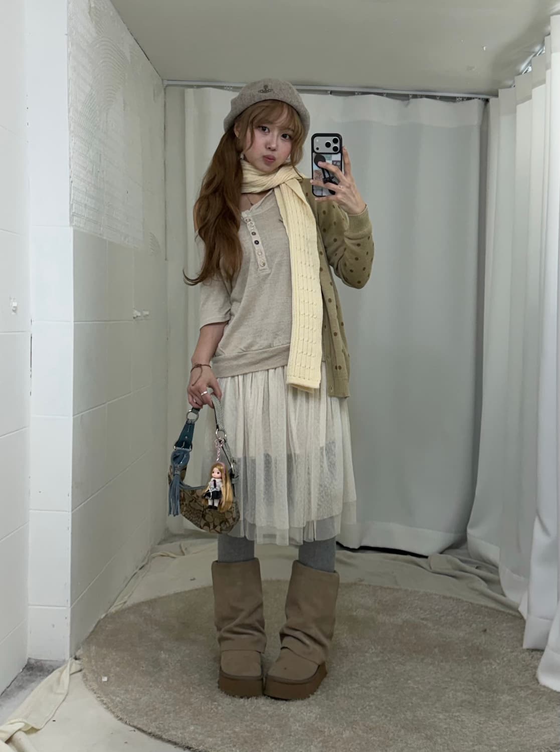 베이지 떡코 쿠루미 니혼진 모리걸 코디세트 상품이미지3