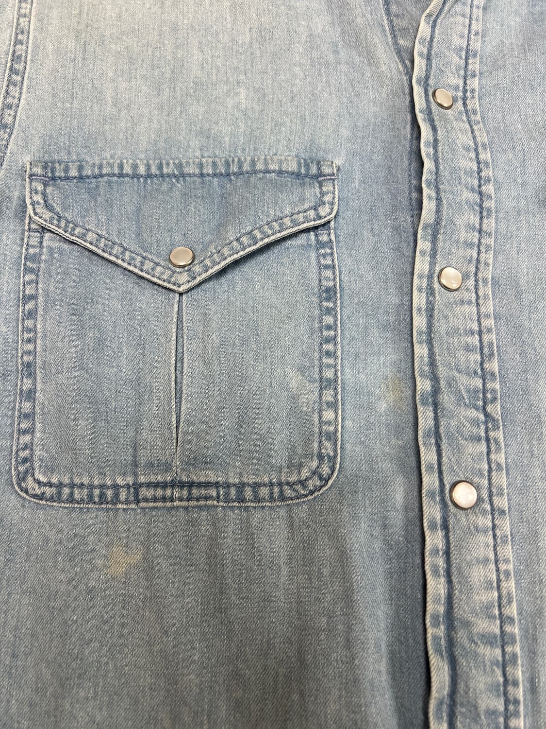 [M] SANDRO 산드로 빈티지 연청 웨스턴 셔츠 상품이미지3