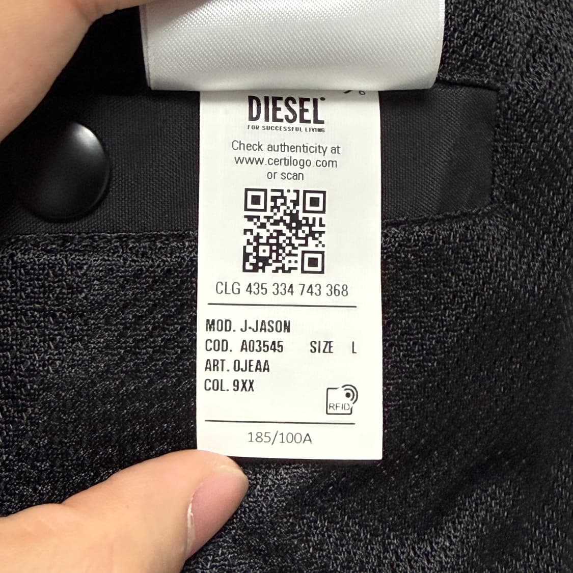 정품) 디젤 J-제이슨 자켓 블랙 상품이미지3