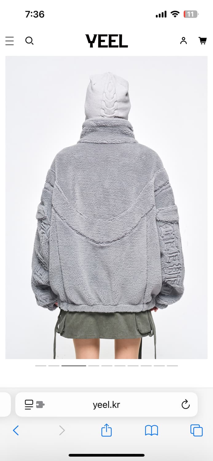 YEEL LOGO FLEECE JACKET GREY 후리스 자켓 상품이미지3