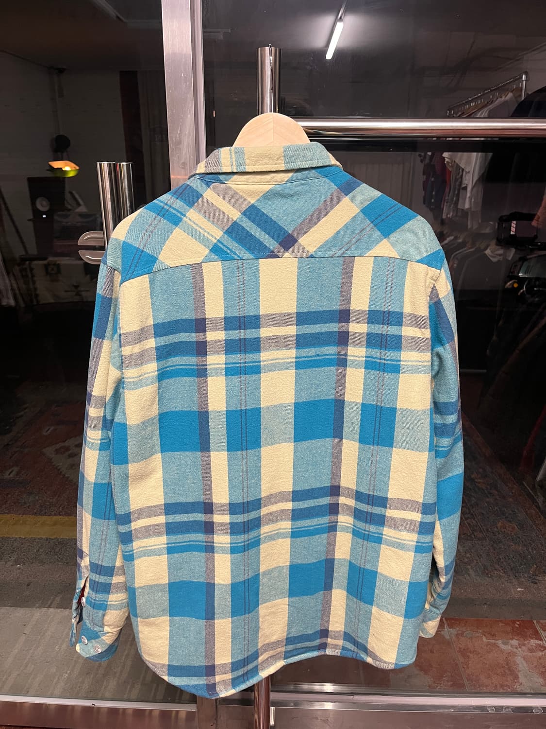 써티투 블루 체크 플란넬 셔츠 자켓 상품이미지2