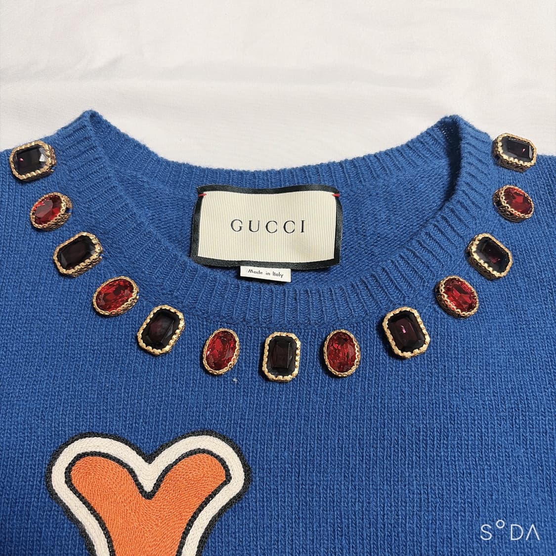 구찌 x MLB 콜라보 주얼리 니트 블루 M 상품이미지2