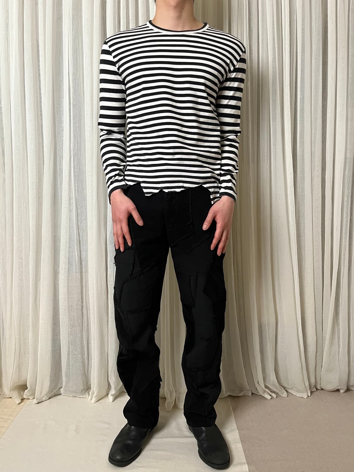 꼼데가르송 옴므플러스 컷오프 보더티 homme plus 보더티 상품이미지8