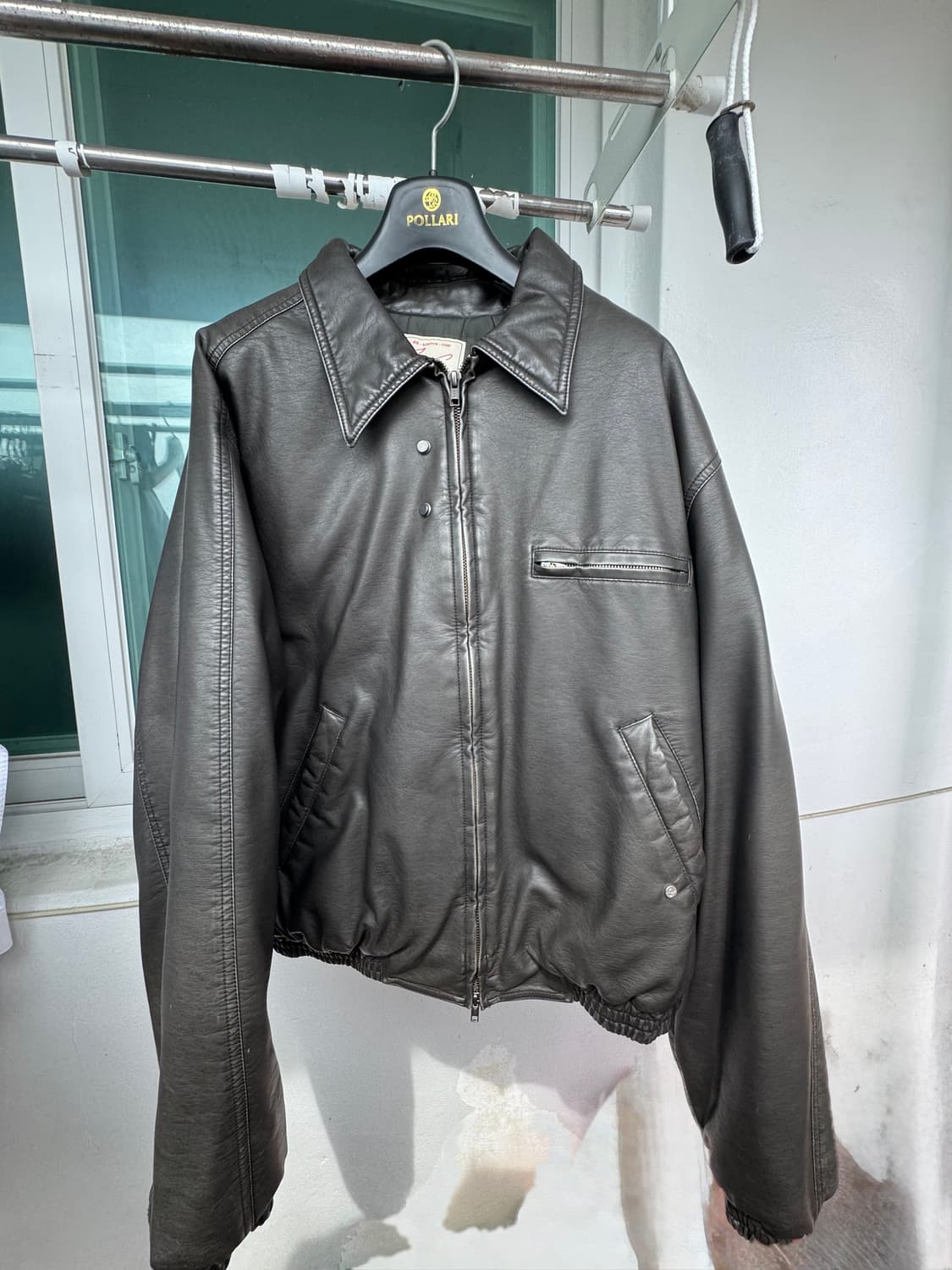 Mmic Insert Leather Bomber/Brown/M 상품이미지1