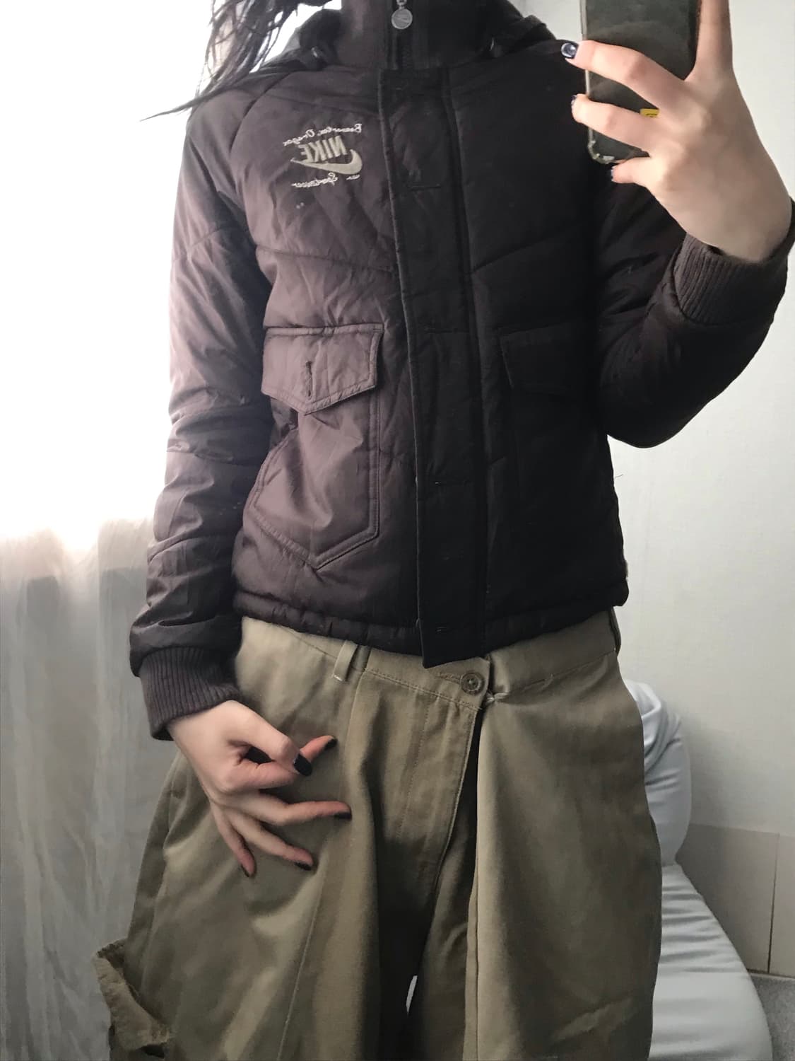 나이키 브라운 후드 패딩 상품이미지4