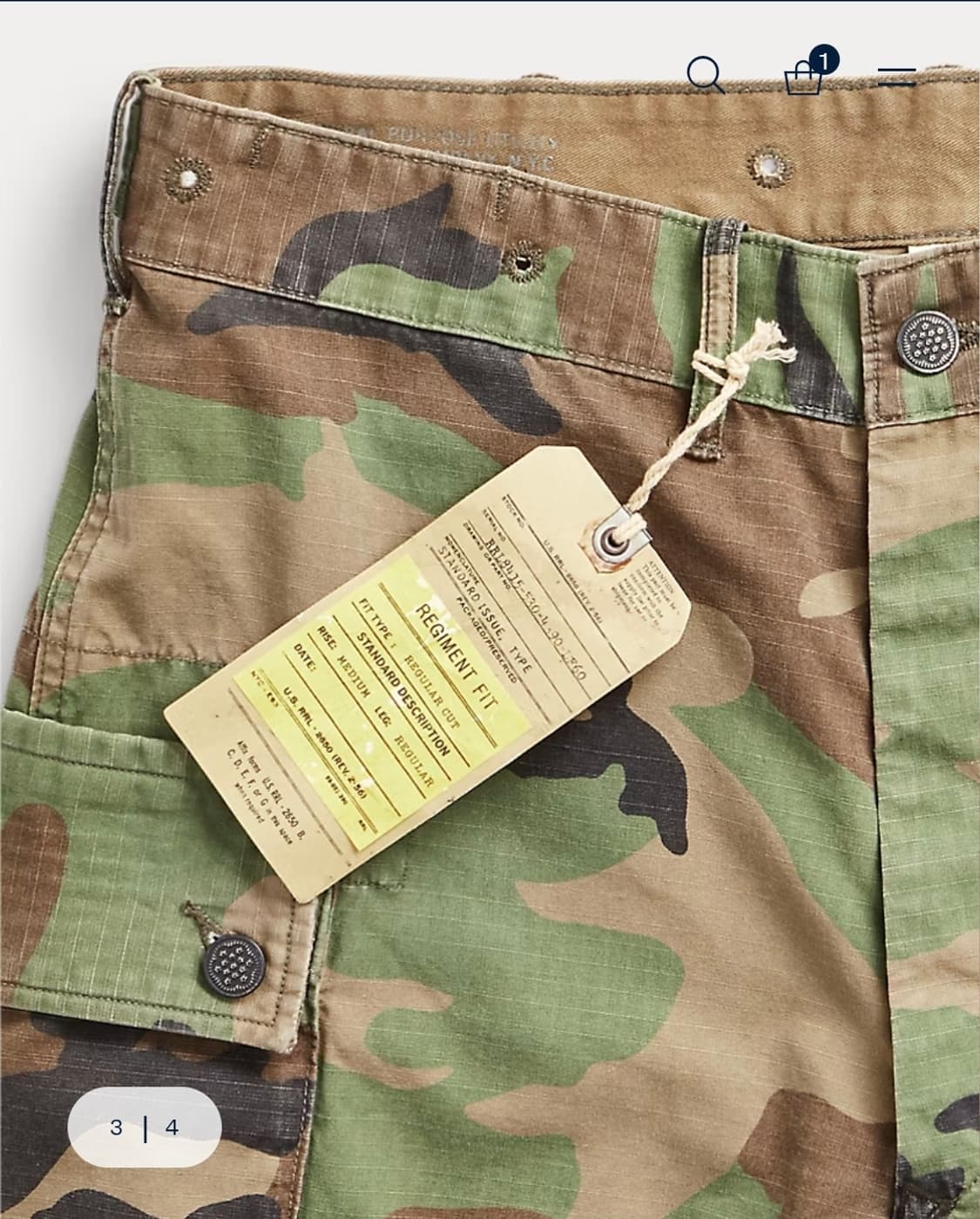 RRL 캐모 립스탑 카고 쇼트 32 상품이미지3