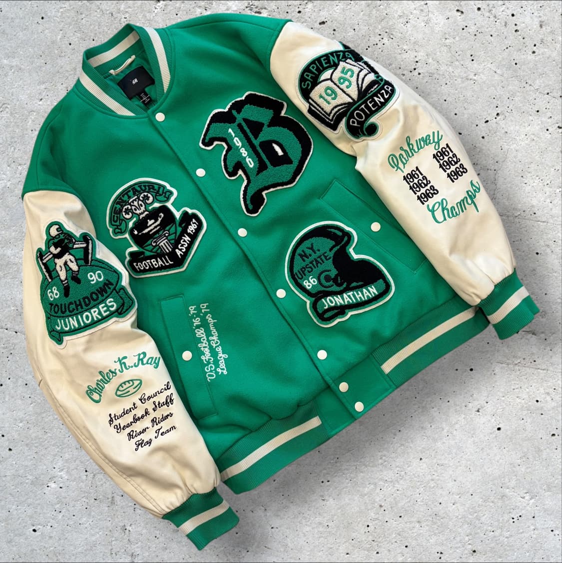 [S] 에이치엔앤 H&M 그린 바시티 자켓 C625 상품이미지1