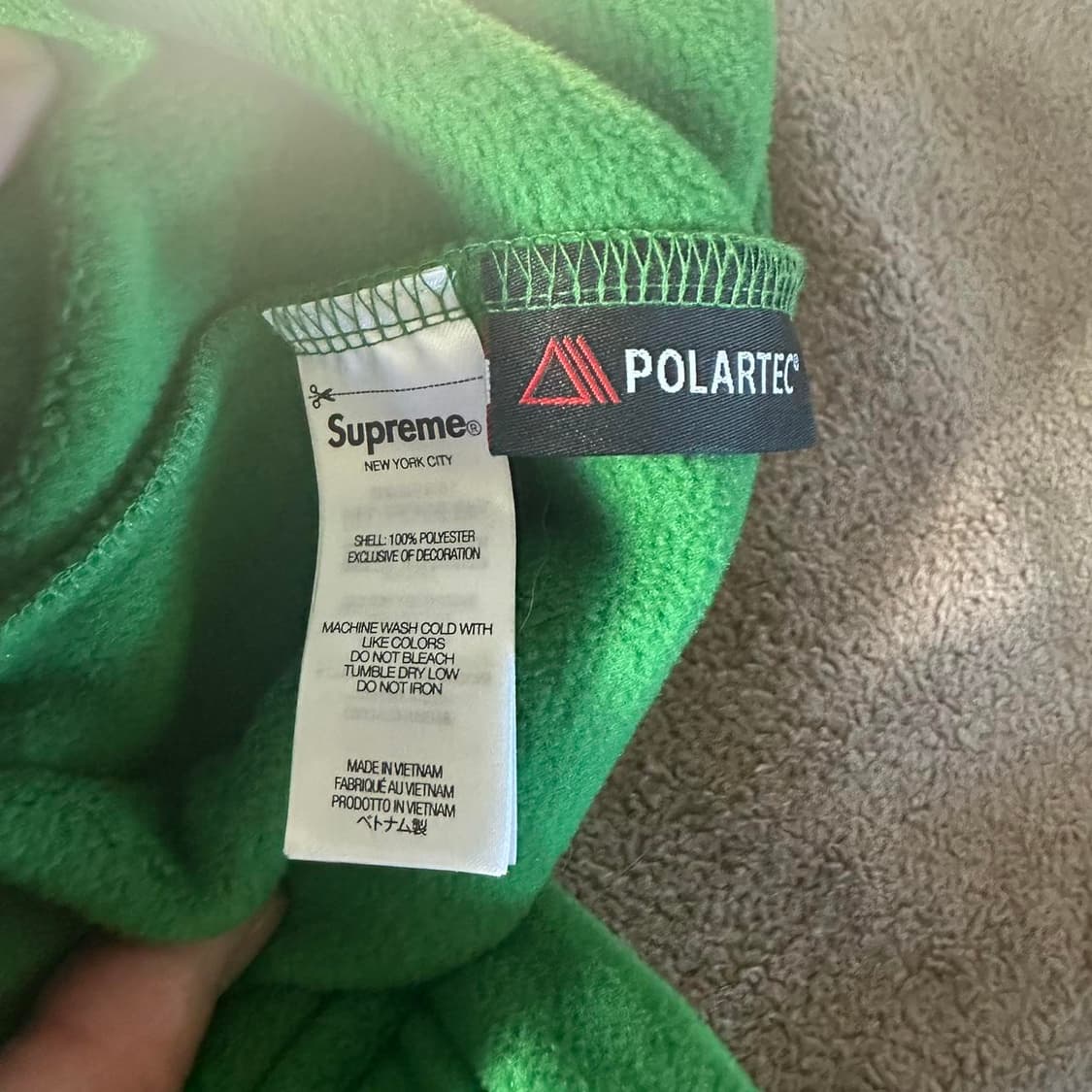 슈프림 폴라텍 페이스마스크 하프 집 후드 스웨트셔츠 그린 상품이미지6