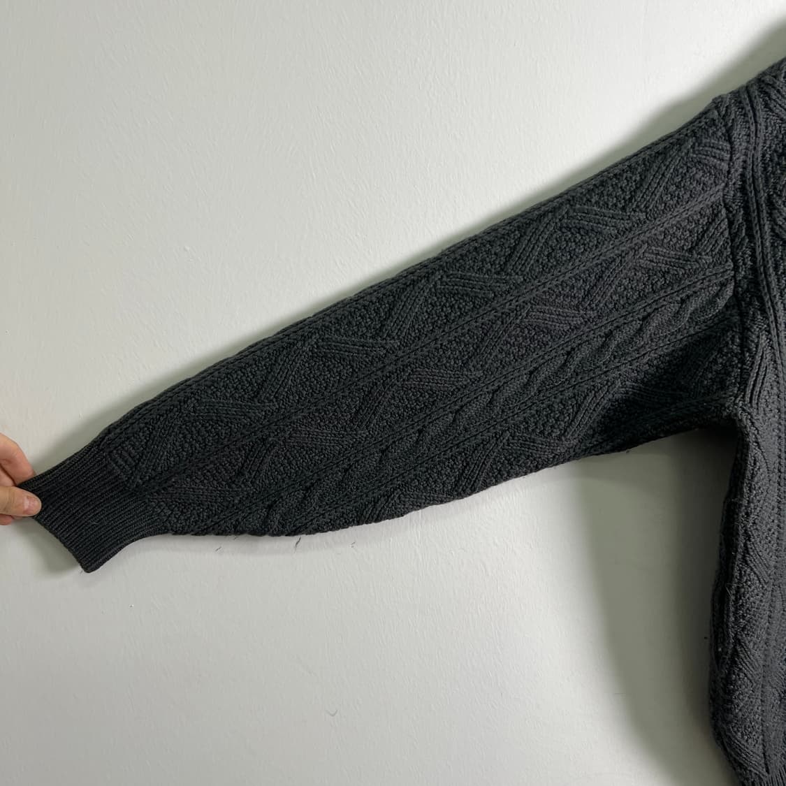 크리스찬 디올 무슈 숄 칼라 케이블 니트 스웨터 L 상품이미지8