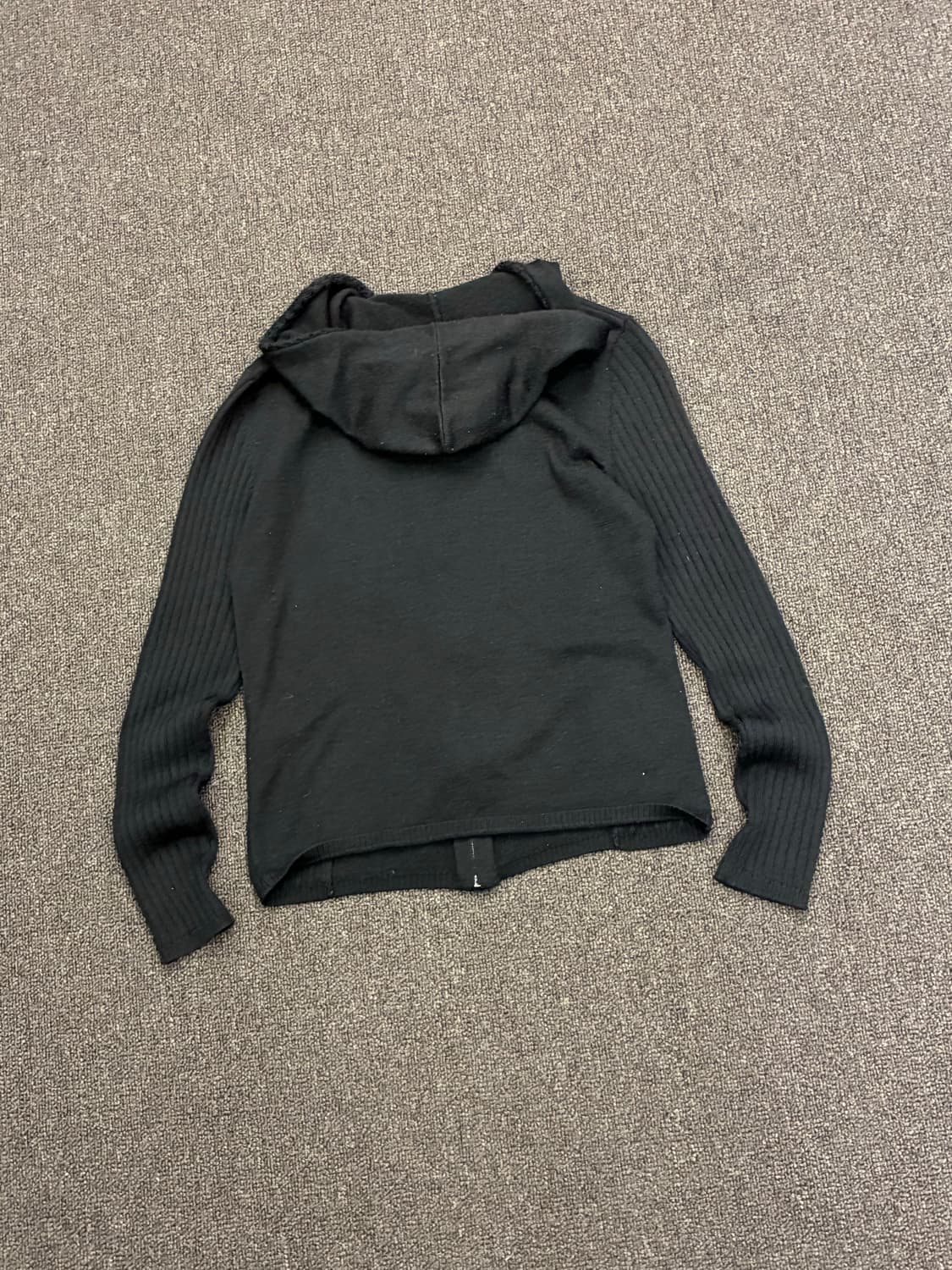 M)Japanese vintage 블랙 니트 후드 집업 상품이미지7