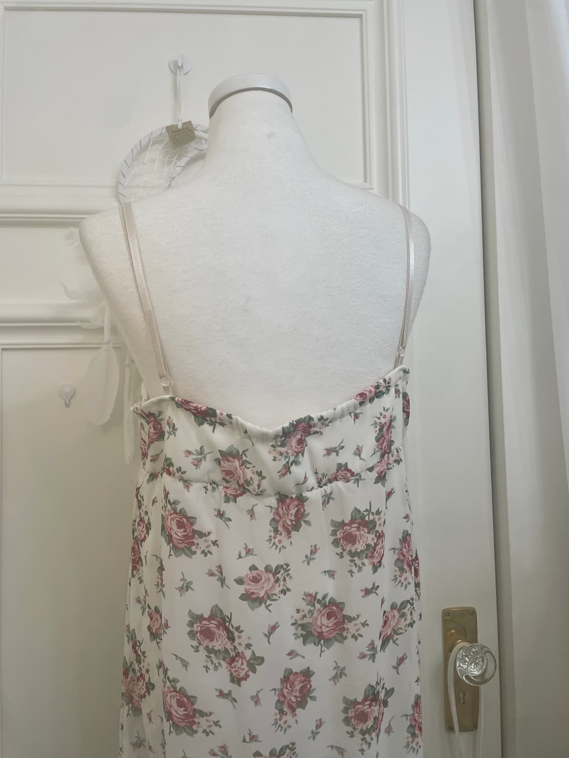 white rose print summer long opc(size-M) 상품이미지4