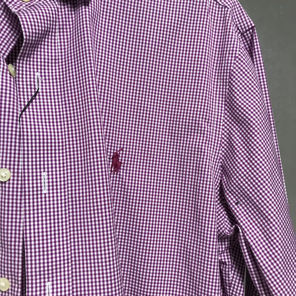 폴로 랄프로렌 깅엄 체크 셔츠 퍼플 15/39 상품이미지4