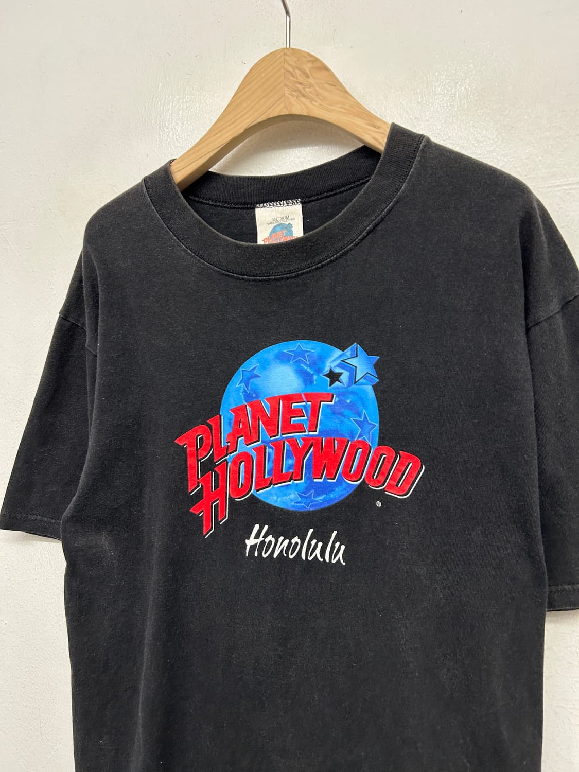 90s USA MADE 플래닛 할리우드 호놀룰루 블랙 반팔 상품이미지2