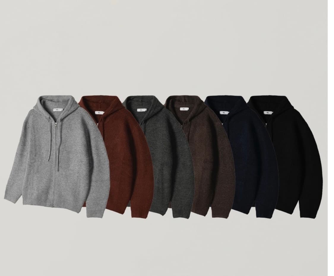 [M, L size] 니트 후드 집업 6 color 상품이미지1