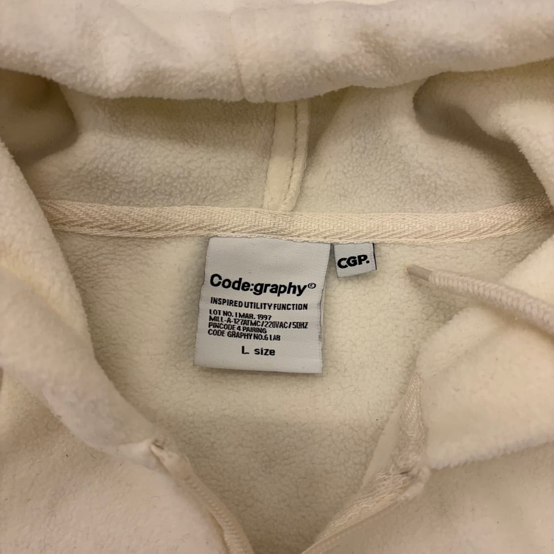 코드그라피 빅로고 후리스 후드 집업 상품이미지4