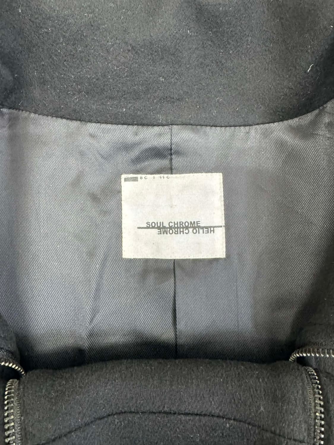 Japanese vintage 가죽 울 트림 믹스 절개 자켓 상품이미지5