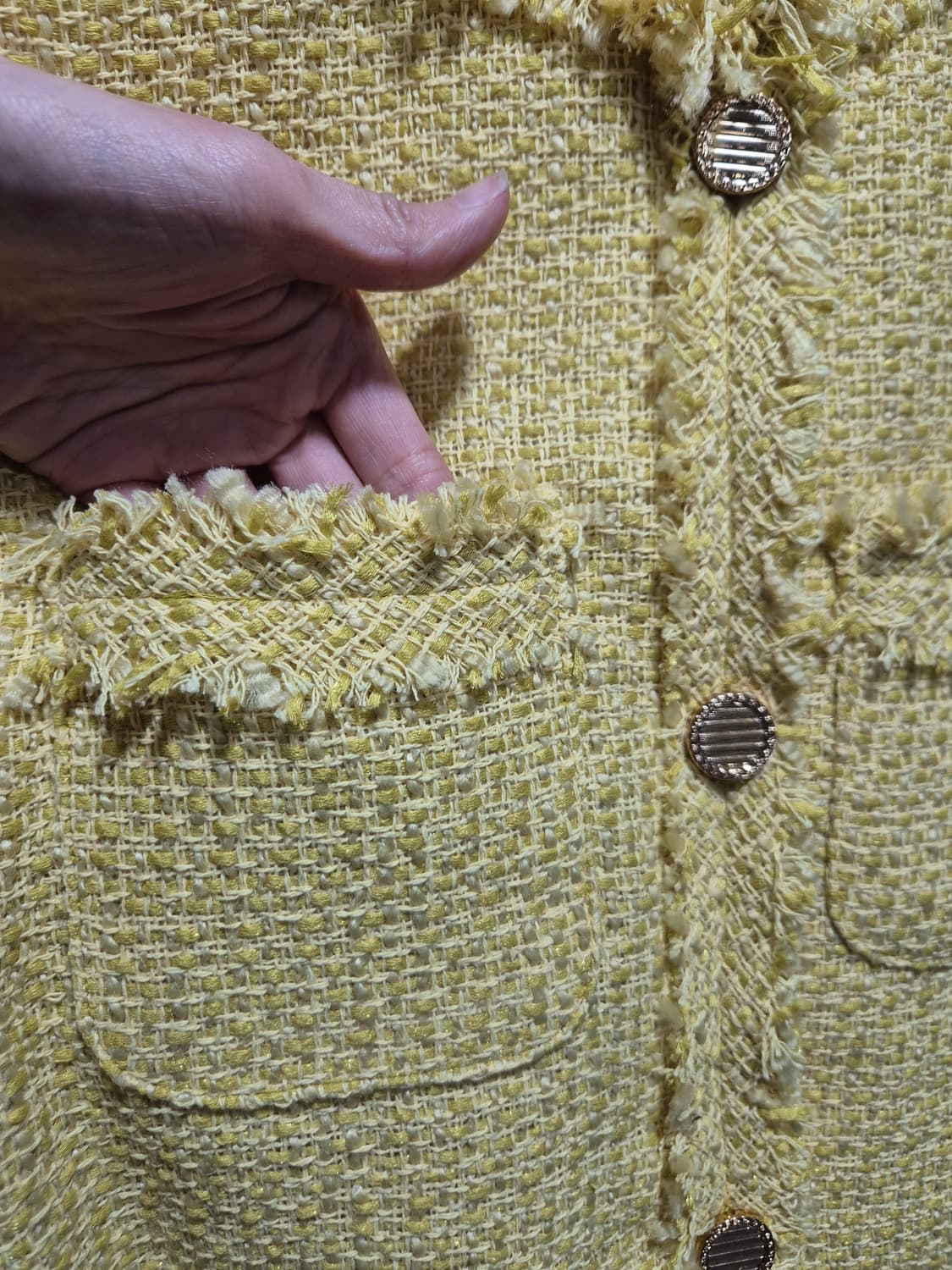 (세일)(새상품) 옐로우 트위드 자켓 상품이미지6