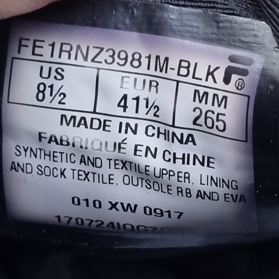 휠라 벨크로  블랙  슬립온 265 상품이미지6