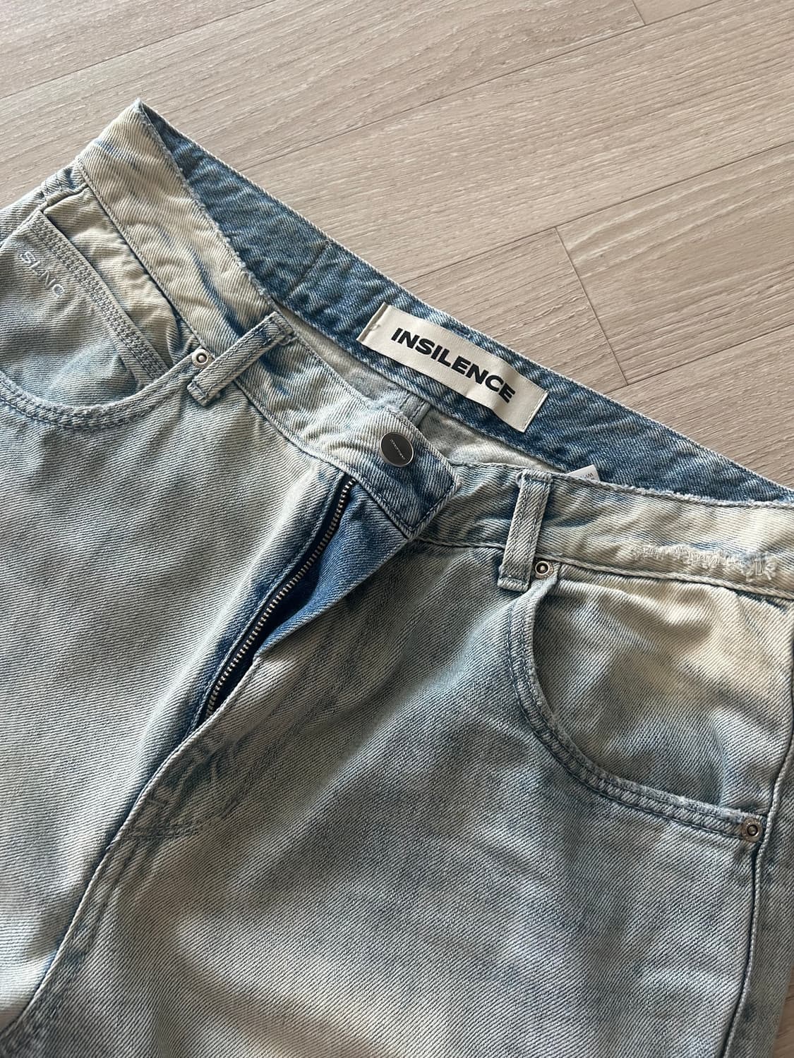 (M) 인사일런스 로우 웨이스트 와이드 데님 팬츠 라이트 블루 상품이미지8