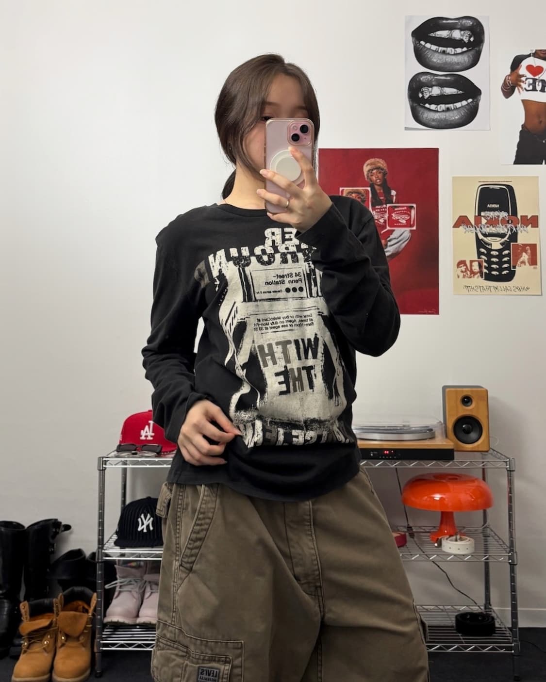 Vintage 그래픽 롱슬리브 티셔츠  상품이미지1