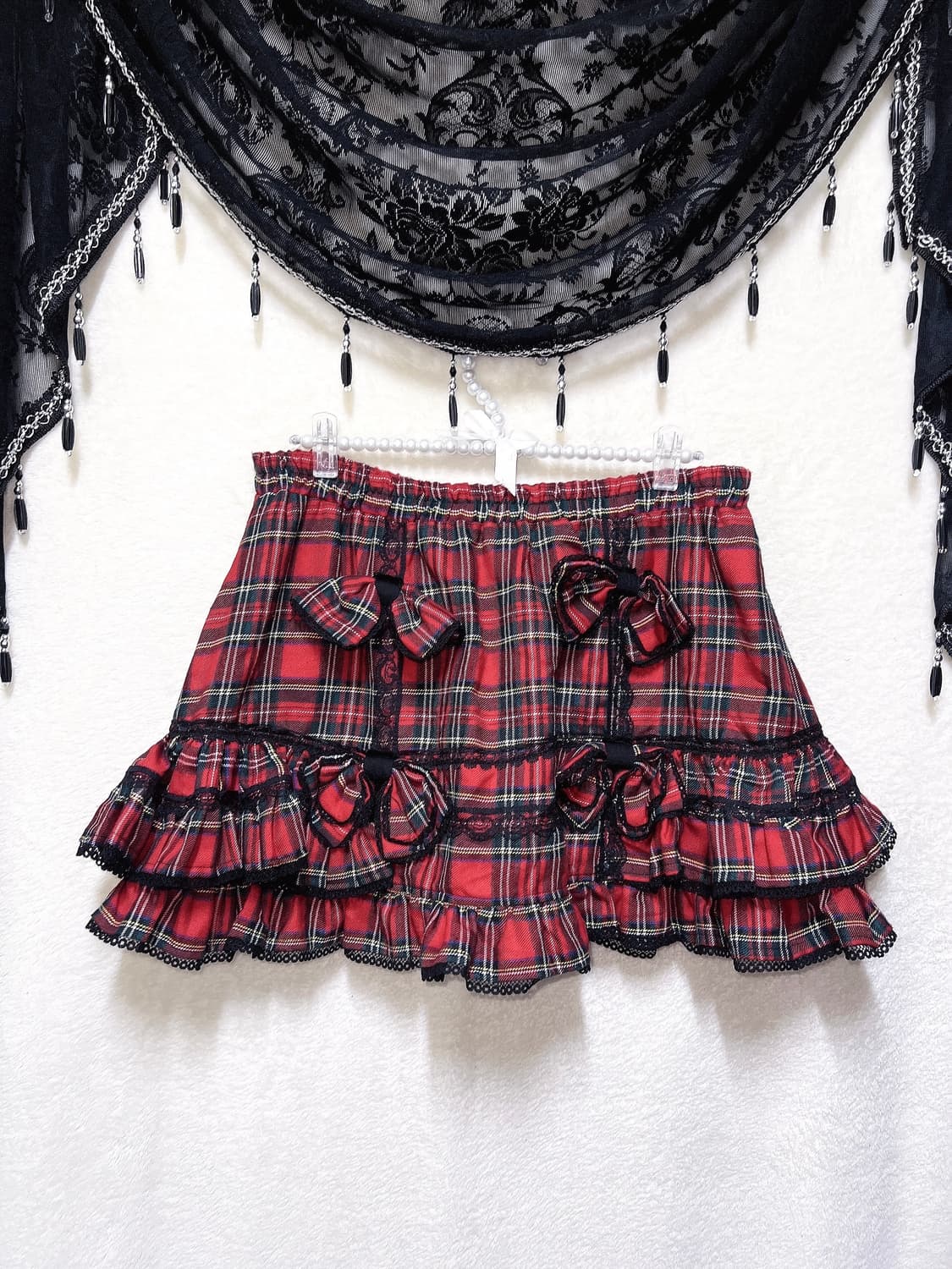 드러그허니 타탄체크 캉캉스커트 고스펑크 하라주쿠 갸루 캐캐체 서브컬쳐 상품이미지7