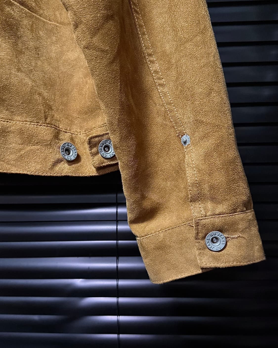 GU 카멜 레더가죽 스웨이드 트러커 숏크롭 자켓 L 100 웨스턴 에스닉 상품이미지5