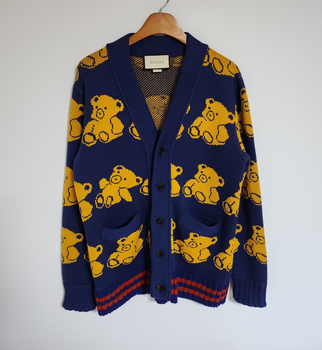 S 구찌 블루 테디베어 남성 가디건 442638 X1357 상품이미지1