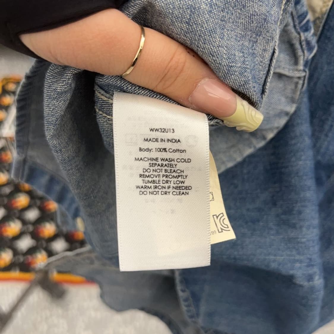 데님 앤 서플라이 웨스턴 컨트리 플라워 데님셔츠 S C08023 상품이미지6