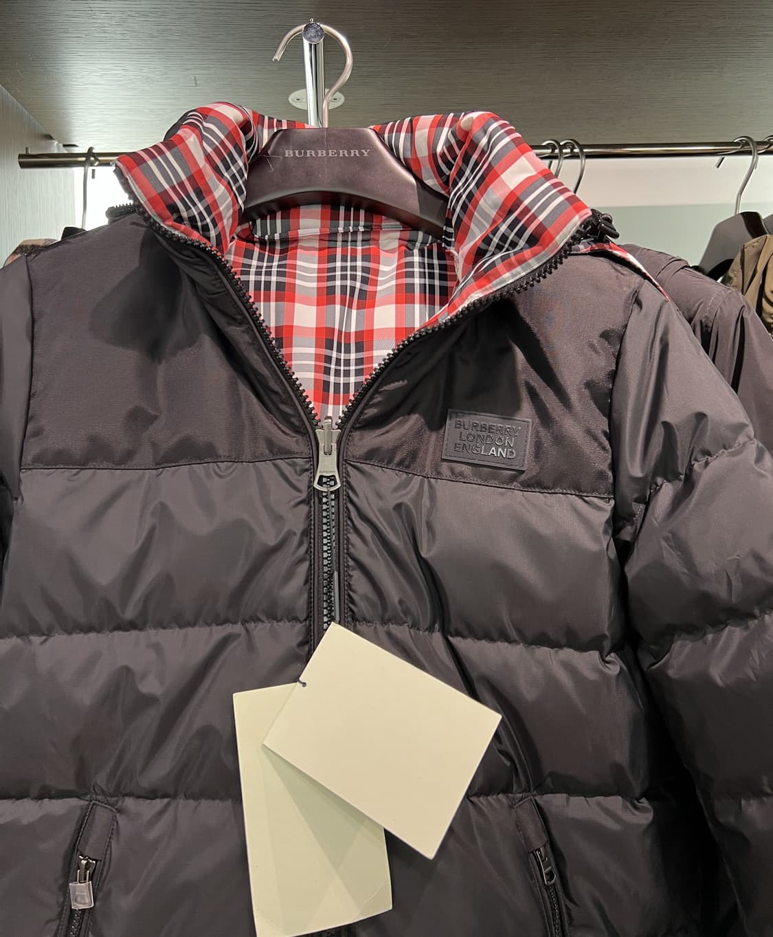 버버리 체크 리버서블 양면 여성 다운 패딩 상품이미지4
